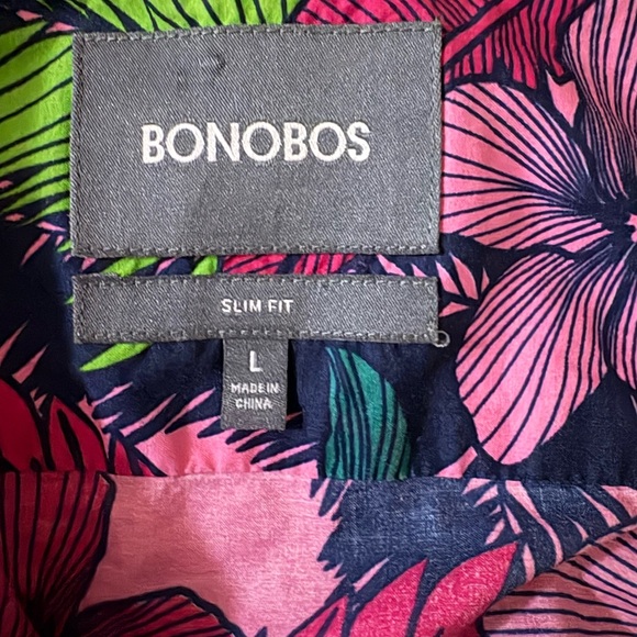 Bonobos Tropical Floral Men's Shirt - Pink, Green, Blue - Picture 2 of 3